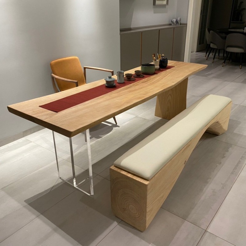 Office Furniture - Mesa Flotante Nórdica de Madera Maciza
