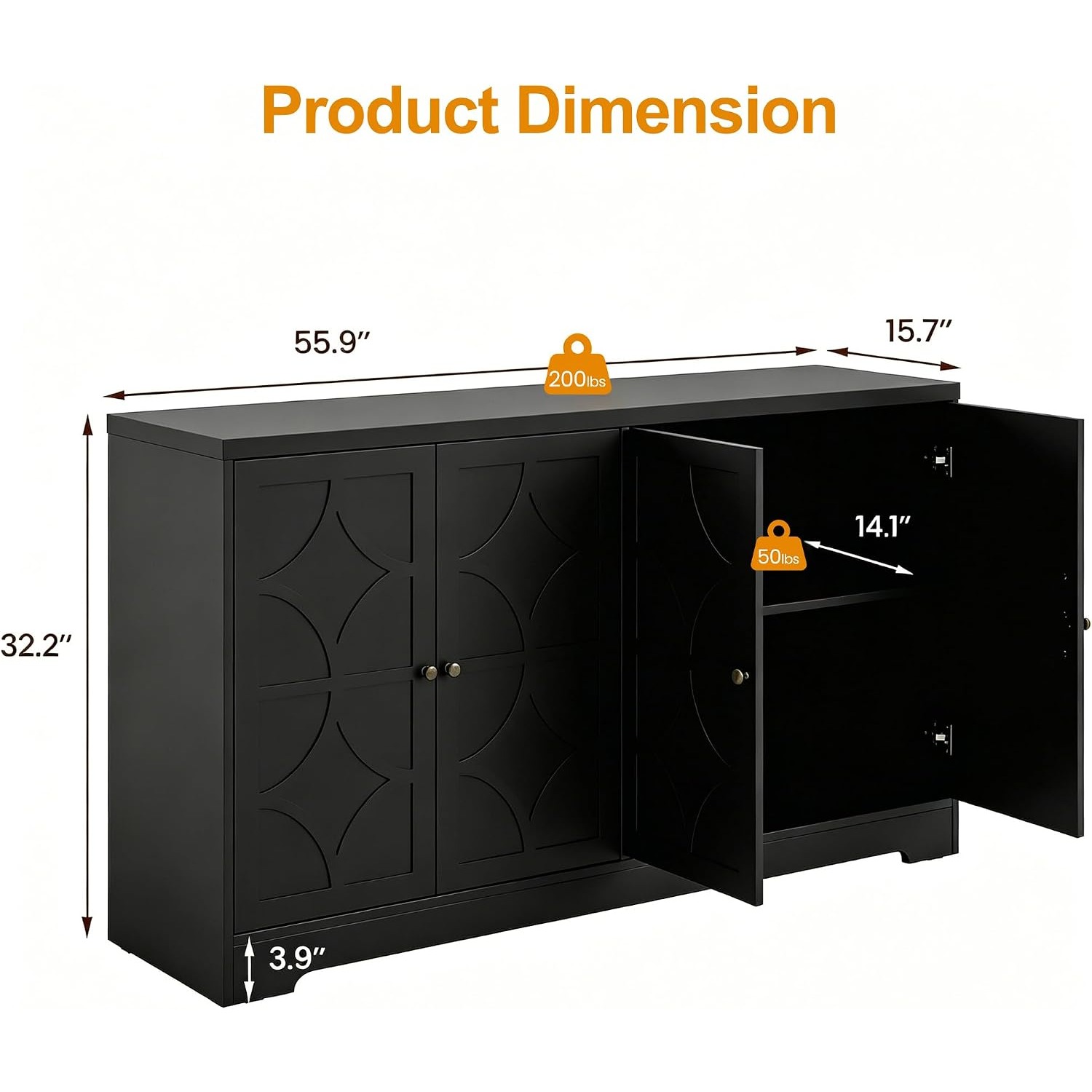 Aparador Buffet con Espacio de - Storage reseña y precio