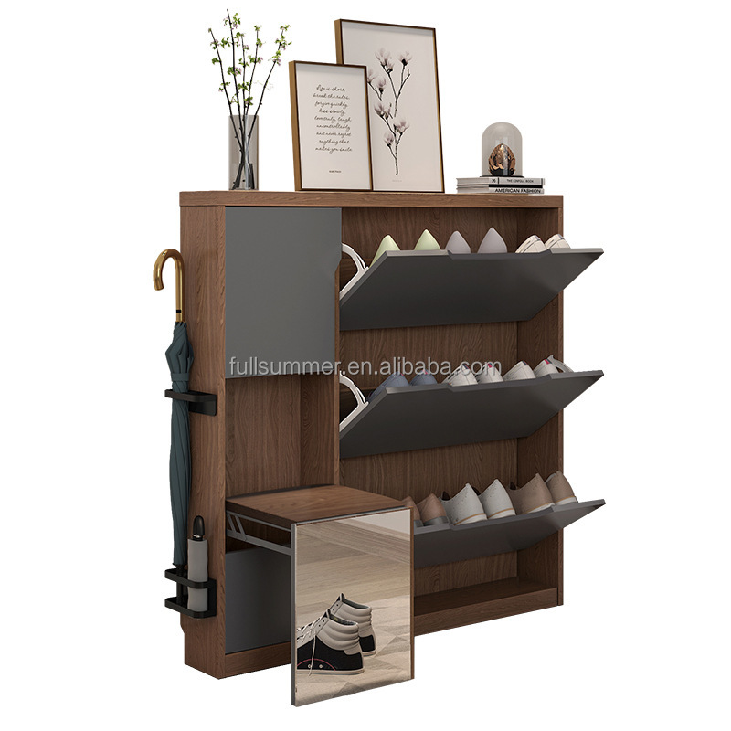 Zapatero delgado, de madera, c - Shoe Rack Cabinet Narrow Entryway reseña y precio