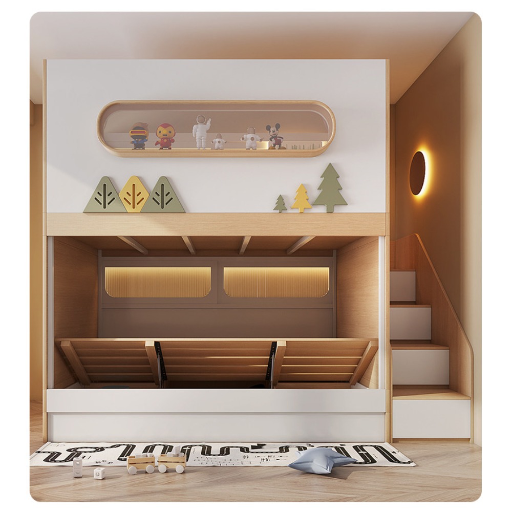 Cama doble tipo cápsula espaci - Bunk Bed With Stairs And Slide reseña y precio