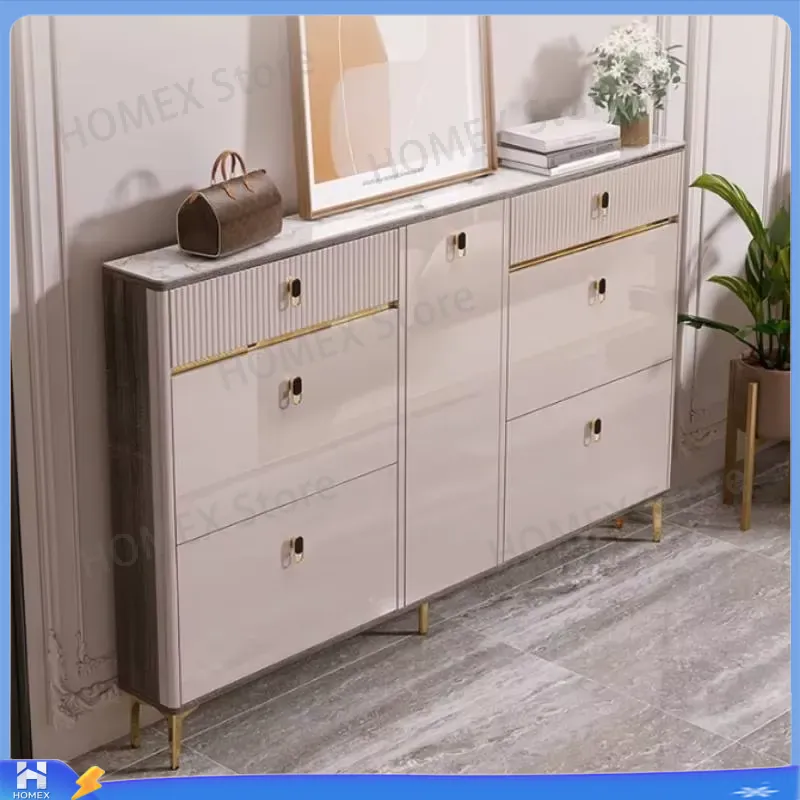 Zapatero impermeable con tabur - Shoe Rack Cabinet Narrow Entryway reseña y precio