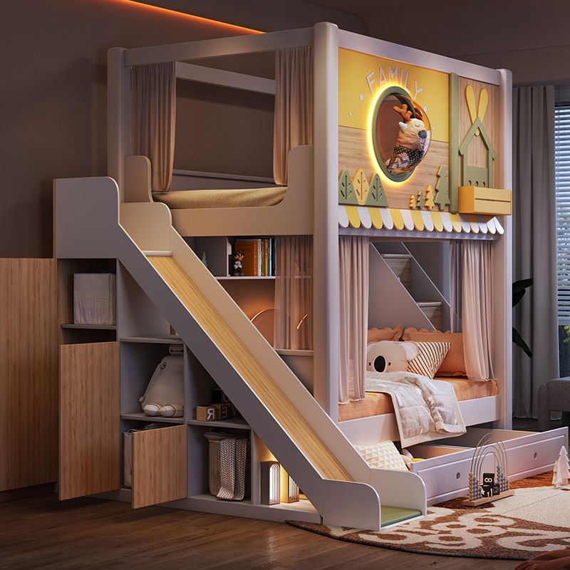 Cama litera infantil moderna c - Bunk Bed With Stairs And Slide reseña y precio