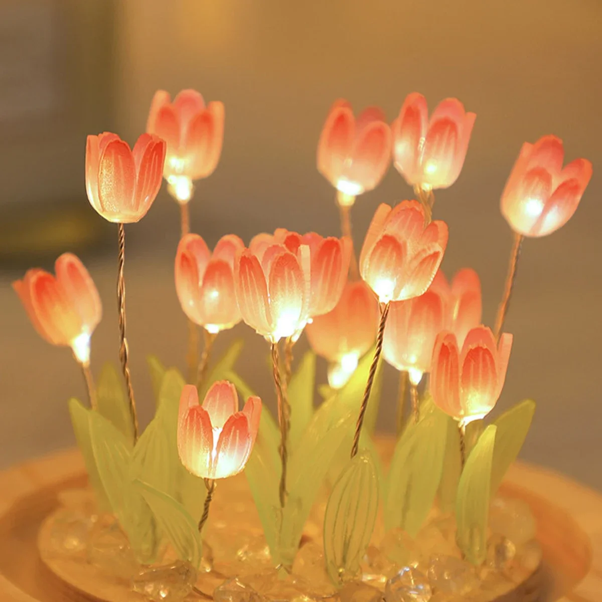 Mini tulipán LED hecho a mano, - Floating Nightstand With Led Light reseña y precio