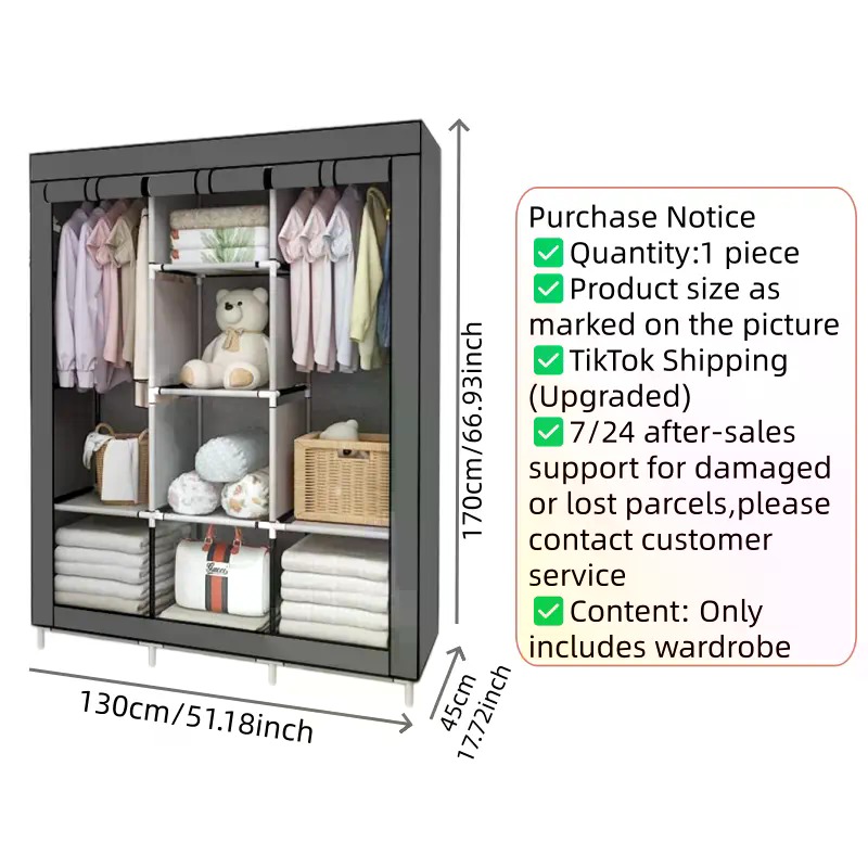 Armario Portátil de Tela No Te - Wardrobe Closet Portable Fabric Cover reseña y precio
